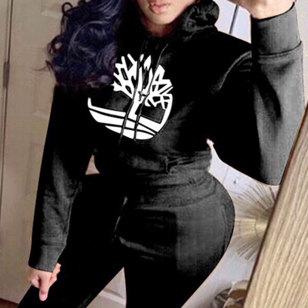 Gorgeous casual hooded BLACK 2pc pants set🛍🎉❣️